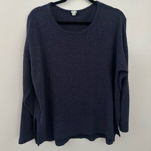 Aerie Deep Blue Crew Neck Sweater Top